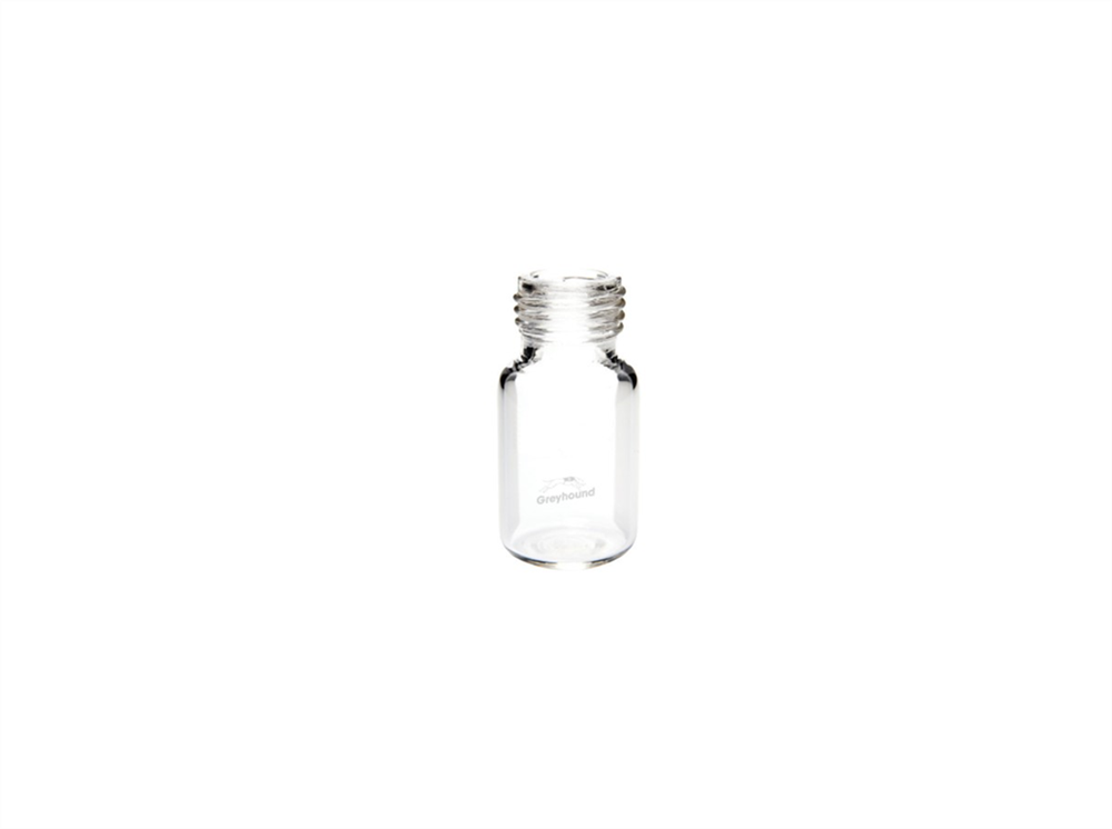 Picture of 10mL Headspace Vial, Screw Top, Clear Glass, Rounded Bottom, 18mm Thread, Q-Clean